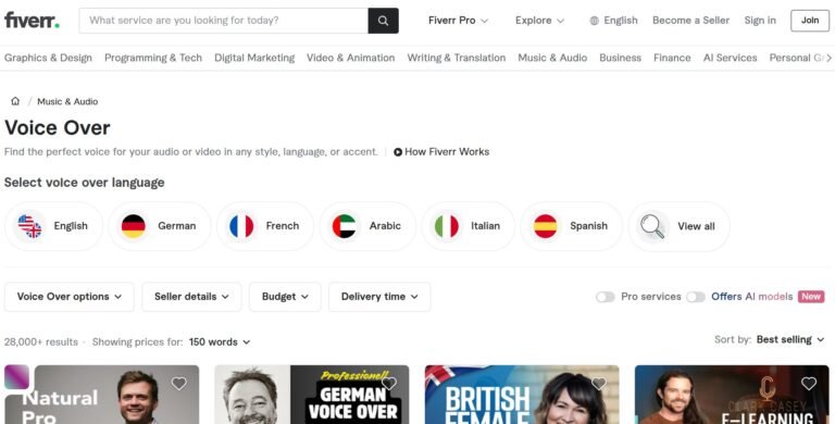 Fiverr voice over services