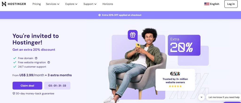 AI website builder -Hostinger
